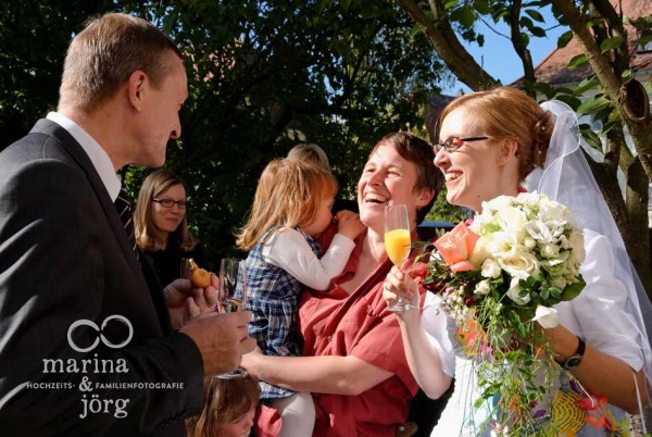 Hochzeitsreportage in Erlangen: Sektempfang