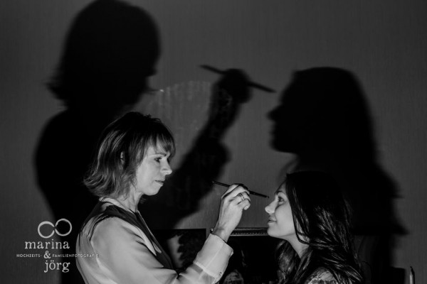 Hochzeitsfotograf Gießen: Braut-Make-up, Getting Ready (Visagistin: In Balance Kosmetik- und Wellness-Lounge)
